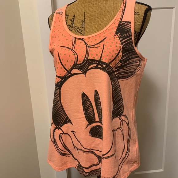 Disney Minnie Mouse Tank Coral and Gold Medium